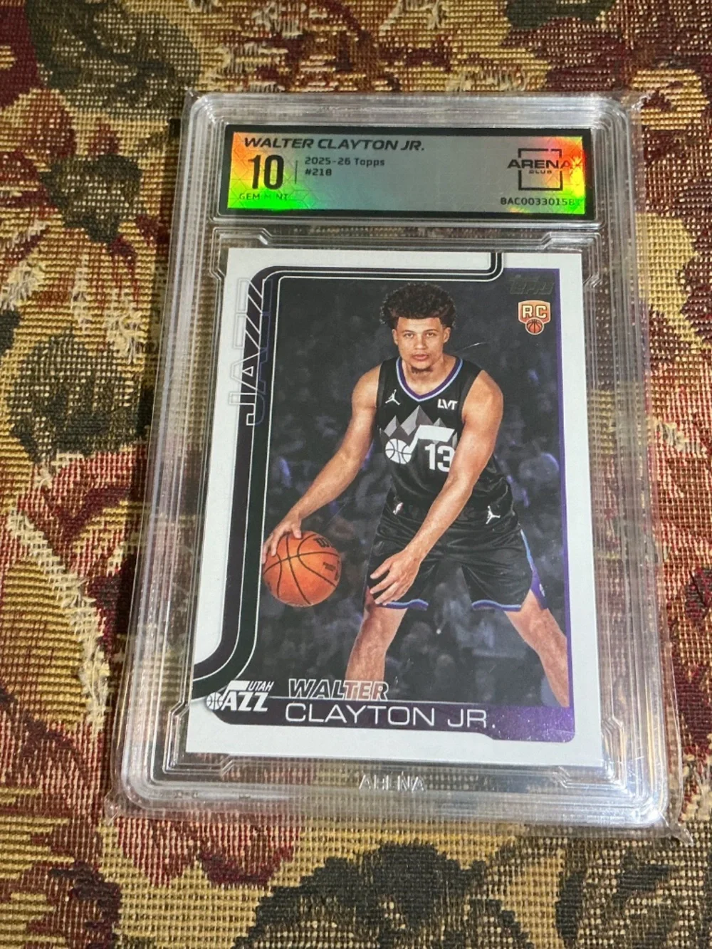 2025-26 Topps 218 Walter Clayton Jr. Rookie card Graded Arena 10